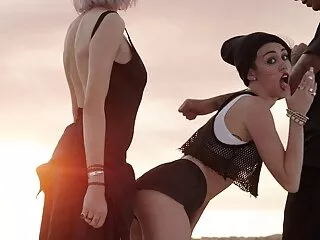 Give Me Pink Billy Raise stopt haar kutje sex film beffen strak, maar met wat?